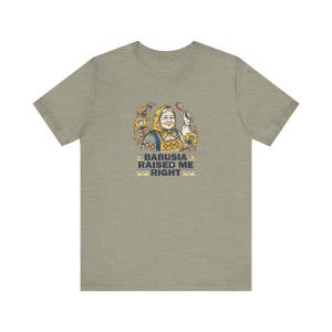 Babusia Raised Me Right Shirt, Ukrainian Grandma Tee, Folk Art Heritage Gift, Diaspora Pride Riso T-Shirt image 4