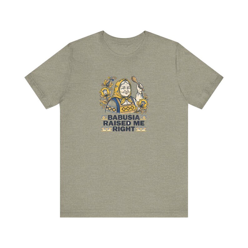 Babusia Raised Me Right Shirt, Ukrainian Grandma Tee, Folk Art Heritage Gift, Diaspora Pride Riso T-Shirt image 4