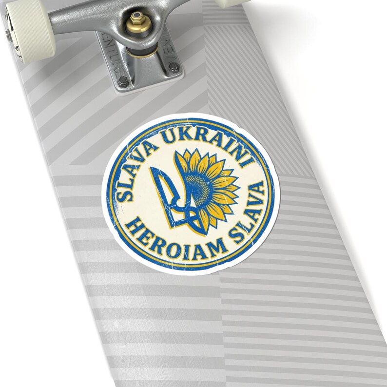 Slava Ukraini Sticker | Ukrainian Trident Sunflower Decal | Heroiam Slava Seal | Stand With Ukraine Gift image 8