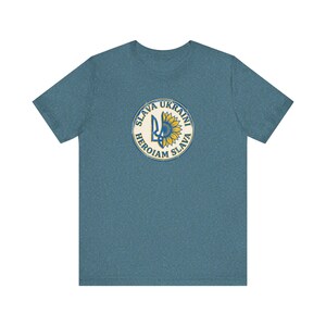 Slava Ukraini T-Shirt | Ukrainian Trident Sunflower Tee | Heroiam Slava Shirt | Stand With Ukraine Gift image 6