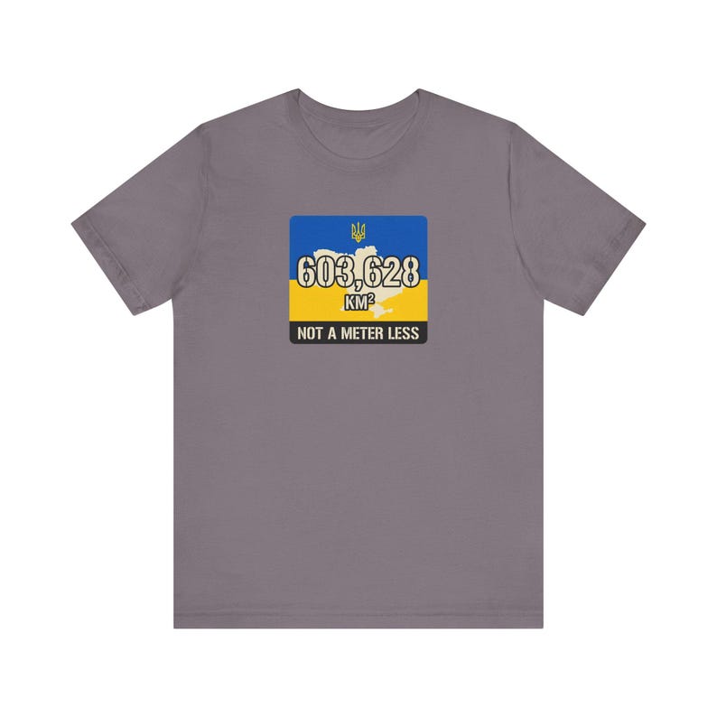 603,628 KM Ukraine T-Shirt, Not a Meter Less Territorial Integrity Tee, Stand With Ukraine Flag Map Shirt, Crimea is Ukraine Unisex Tee image 10