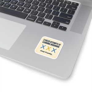 Sticker voor het leren van Oekraïens, grappige sticker voor iemand die Oekraïens leert, cadeau voor de diaspora na 3 mislukte pogingen, laptopsticker met Oekraïens erfgoed afbeelding 11