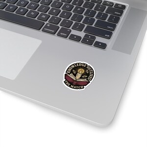 Knowledge Outlives The Match Sticker | Anti Book Burning Decal | Dark Academia Candle Book Art | Librarian Free Speech Gift image 11