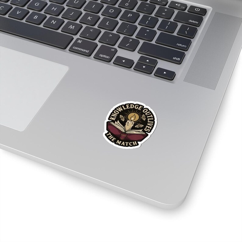 Knowledge Outlives The Match Sticker | Anti Book Burning Decal | Dark Academia Candle Book Art | Librarian Free Speech Gift image 11