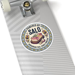 Powered by Salo Sticker, Funny Ukrainian Food Decal, Folk Art Laptop Sticker, Slavic Humor Diaspora Gift image 8