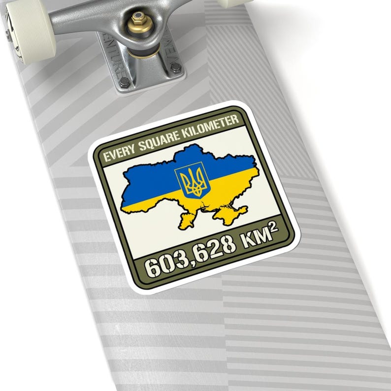 Every Square Kilometer Ukraine Map Sticker, 603,628 KM Flag Decal, Stand With Ukraine Crimea is Ukraine Territorial Integrity Sticker image 8