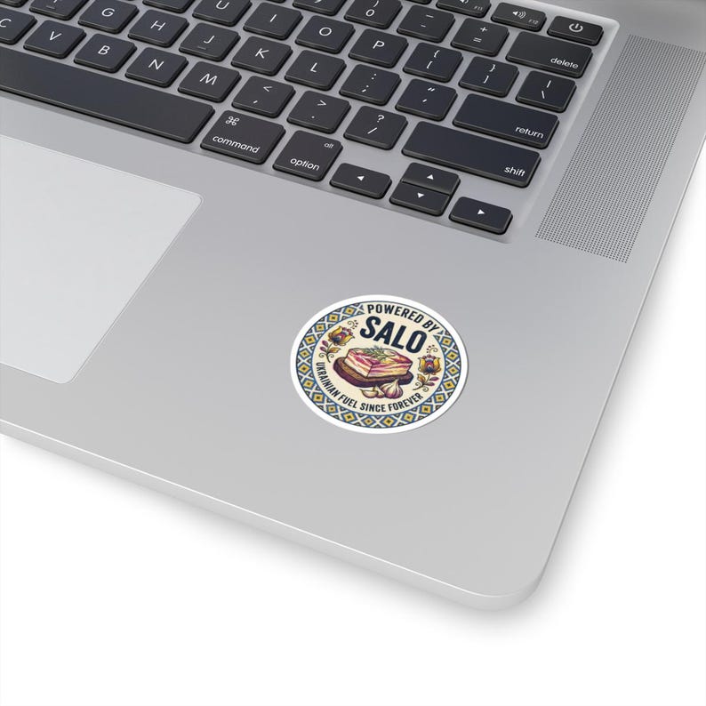 Powered by Salo Sticker, Funny Ukrainian Food Decal, Folk Art Laptop Sticker, Slavic Humor Diaspora Gift image 11