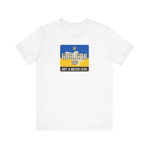 603,628 KM Ukraine T-Shirt, Not a Meter Less Territorial Integrity Tee, Stand With Ukraine Flag Map Shirt, Crimea is Ukraine Unisex Tee image 1