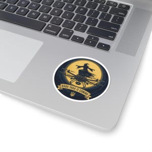 Baba Yaga Is Coming Sticker, Ukrainian Night Bomber Drone Decal, Baba Yaga Drone Folklore Sticker, Stand With Ukraine Laptop Decal image 2