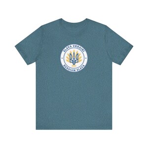 Slava Ukraini Tee | Ukrainian Trident Wheat Shirt | Heroiam Slava Tryzub Seal | Stand With Ukraine Gift image 6