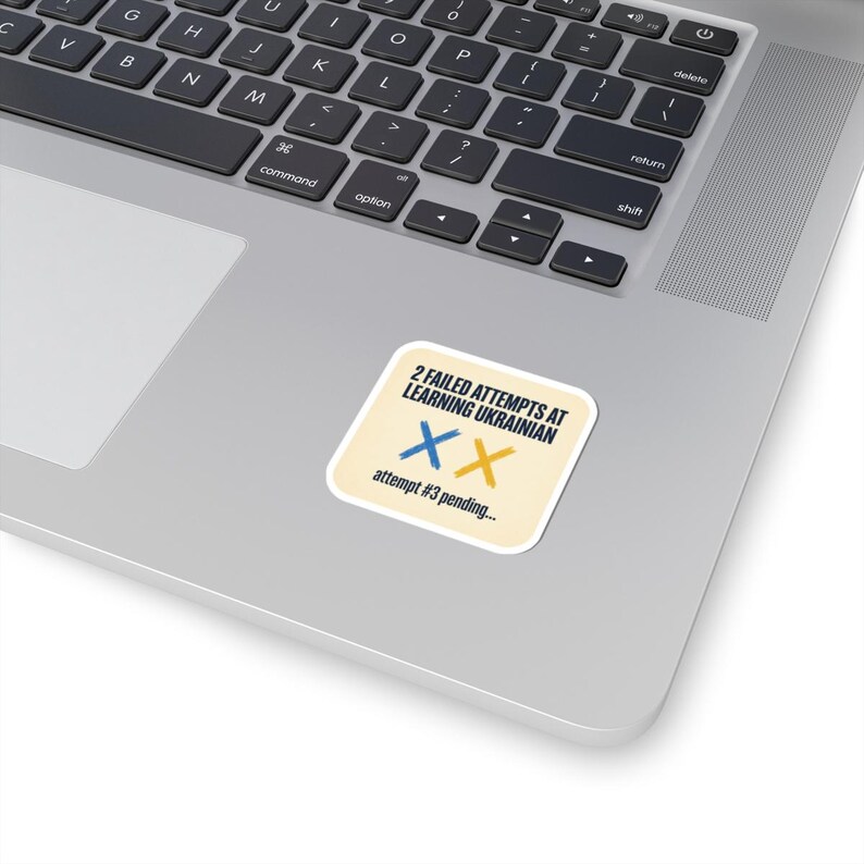 Learning Ukrainian Sticker, Funny Ukrainian Language Learner Decal, 2 Failed Attempts Diaspora Gift, Ukrainian Heritage Laptop Sticker image 11