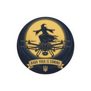 Baba Yaga Is Coming Sticker, Ukrainian Night Bomber Drone Decal, Baba Yaga Drone Folklore Sticker, Stand With Ukraine Laptop Decal image 10