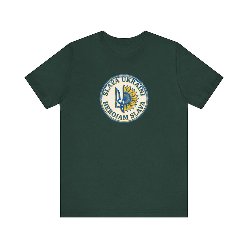 Slava Ukraini T-Shirt | Ukrainian Trident Sunflower Tee | Heroiam Slava Shirt | Stand With Ukraine Gift image 5