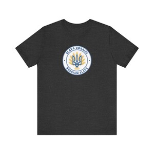 Slava Ukraini Tee | Ukrainian Trident Wheat Shirt | Heroiam Slava Tryzub Seal | Stand With Ukraine Gift image 7