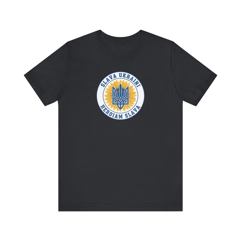 Maglietta Slava Ukraini Tridente Girasole / Maglietta T-shirt vintage con sigillo di Tryzub ucraino / Regalo "Sostieni l'Ucraina" immagine 3