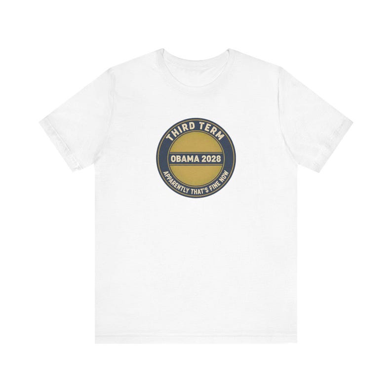 Obama 2028 T-Shirt, Funny Third Term Political Satire Tee, Apparently That's Fine Now Shirt, Democrat Gift Unisex Tee image 1