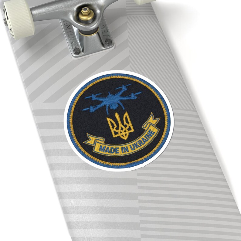 Ukraine FPV Drone Morale Patch Sticker | Ukrainian Trident Tryzub Decal | Made in Ukraine Military Gift image 8