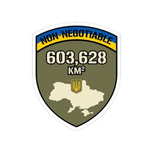 Non-Negotiable Ukraine Sticker, 603,628 KM Map Shield Decal, Stand With Ukraine Crimea is Ukraine Territorial Integrity Laptop Sticker image 7