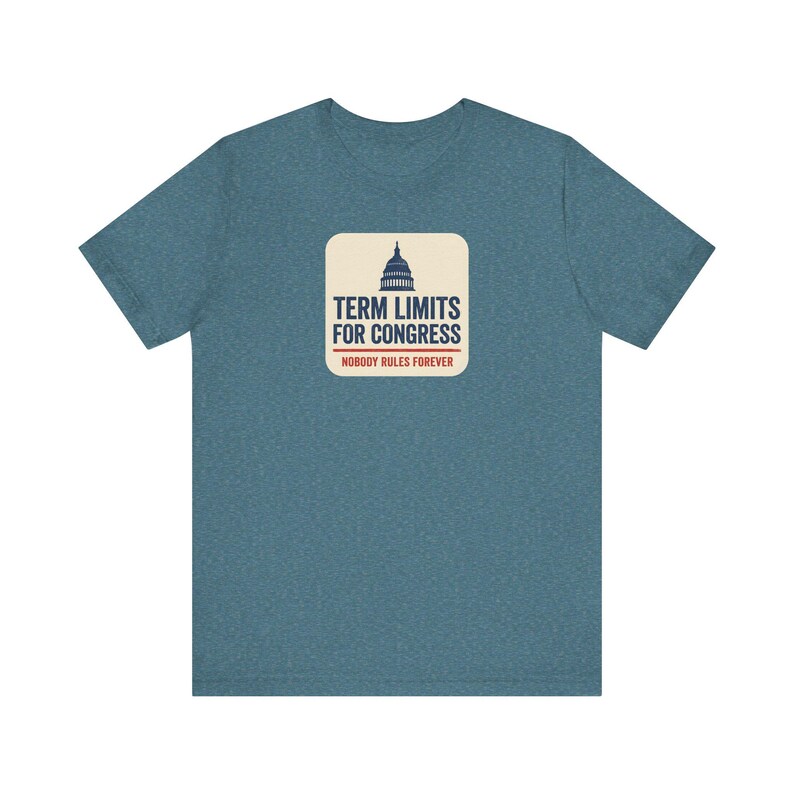 Term Limits for Congress Tee | Navy Capitol Dome Anti Incumbent Shirt | Bipartisan Government Reform Gift image 5