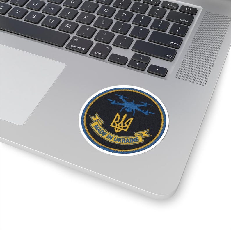 Ukraine FPV Drone Morale Patch Sticker | Ukrainian Trident Tryzub Decal | Made in Ukraine Military Gift image 2