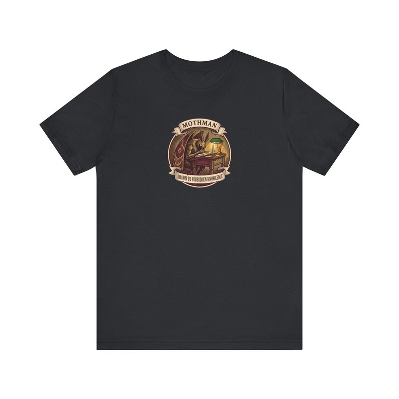 Mothman Dark Academia T-Shirt | Forbidden Knowledge Cryptid Tee | Banned Books Reader Gift for Book Lovers image 2