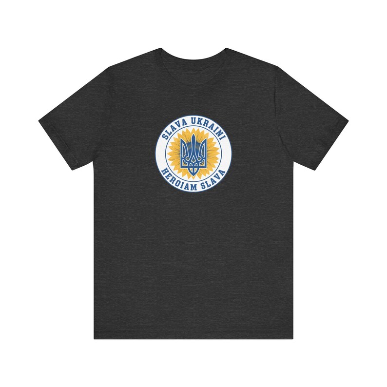 Maglietta Slava Ukraini Tridente Girasole / Maglietta T-shirt vintage con sigillo di Tryzub ucraino / Regalo "Sostieni l'Ucraina" immagine 7