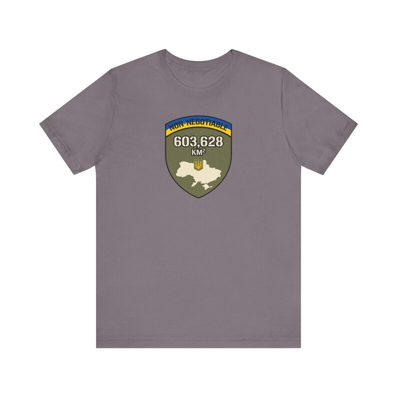 Non-Negotiable Ukraine T-Shirt, 603,628 KM Map Shield Tee, Stand With Ukraine Crimea is Ukraine Territorial Integrity Unisex Shirt image 8