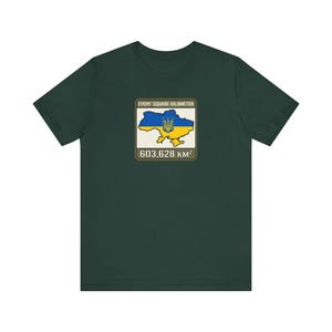 Elke vierkante kilometer Oekraïne T-shirt, 603.628 km vlag kaart T-shirt, Steun Oekraïne Krim is Oekraïense territoriale integriteit unisex shirt afbeelding 5