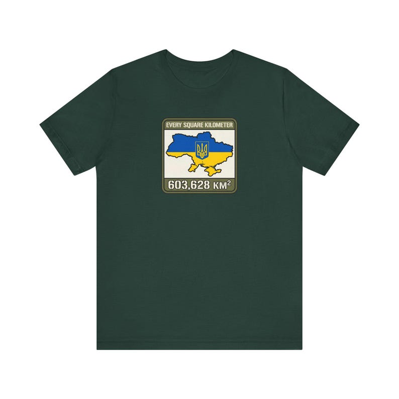 Elke vierkante kilometer Oekraïne T-shirt, 603.628 km vlag kaart T-shirt, Steun Oekraïne Krim is Oekraïense territoriale integriteit unisex shirt afbeelding 5