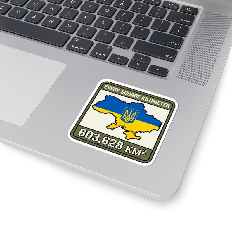 Every Square Kilometer Ukraine Map Sticker, 603,628 KM Flag Decal, Stand With Ukraine Crimea is Ukraine Territorial Integrity Sticker image 2