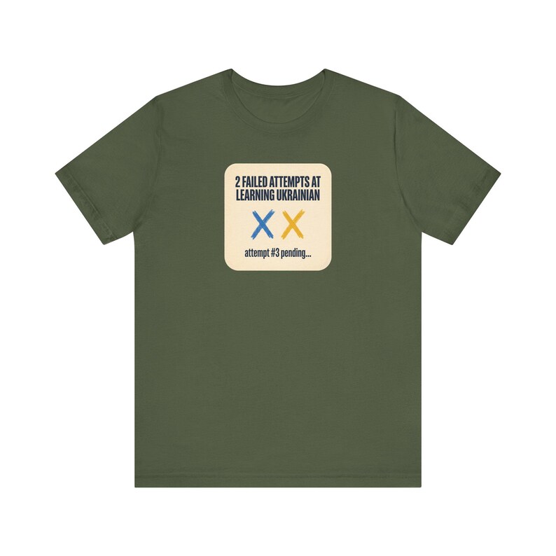 2 Failed Attempts at Learning Ukrainian T-Shirt, Funny Ukrainian Language Learner Tee, Diaspora Heritage Gift, Unisex Mova Shirt image 4