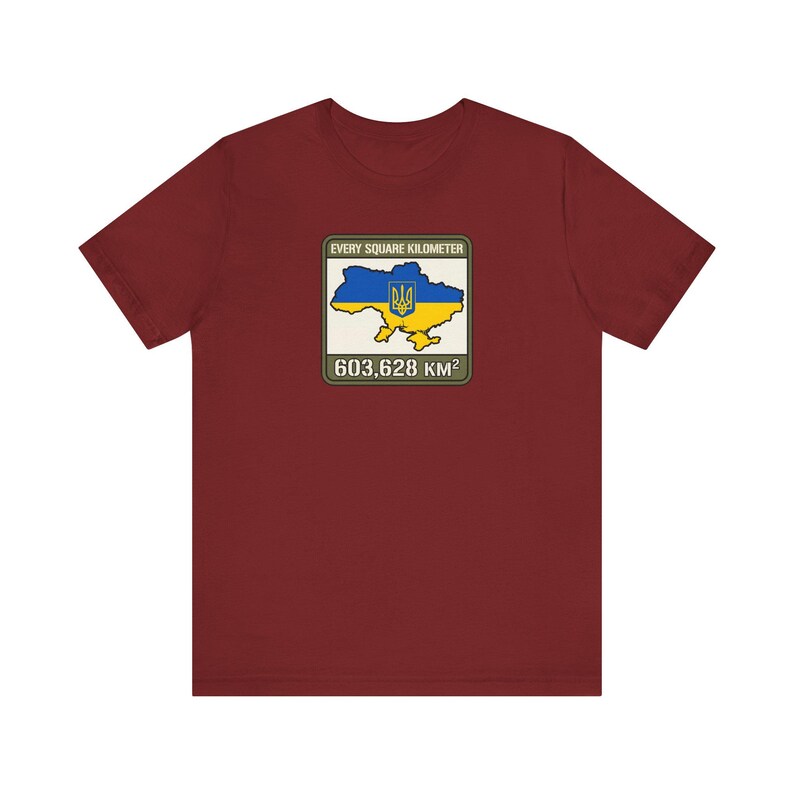 Elke vierkante kilometer Oekraïne T-shirt, 603.628 km vlag kaart T-shirt, Steun Oekraïne Krim is Oekraïense territoriale integriteit unisex shirt afbeelding 12