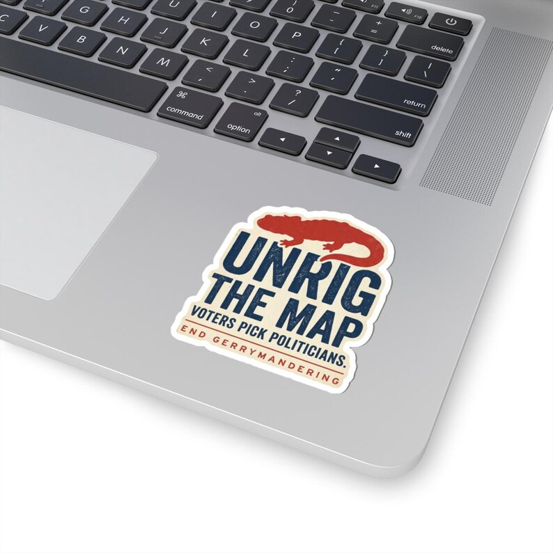 Unrig The Map Sticker | End Gerrymandering Decal | Fair Maps Voting Rights Vinyl Sticker image 2