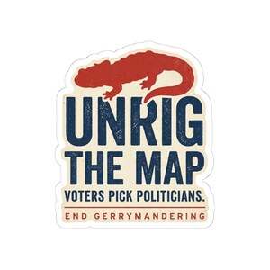 Unrig The Map Sticker | End Gerrymandering Decal | Fair Maps Voting Rights Vinyl Sticker image 7
