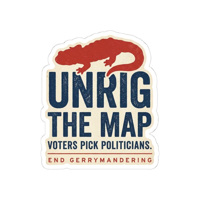 Unrig The Map Sticker | End Gerrymandering Decal | Fair Maps Voting Rights Vinyl Sticker image 7