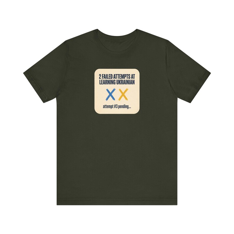2 Failed Attempts at Learning Ukrainian T-Shirt, Funny Ukrainian Language Learner Tee, Diaspora Heritage Gift, Unisex Mova Shirt image 2