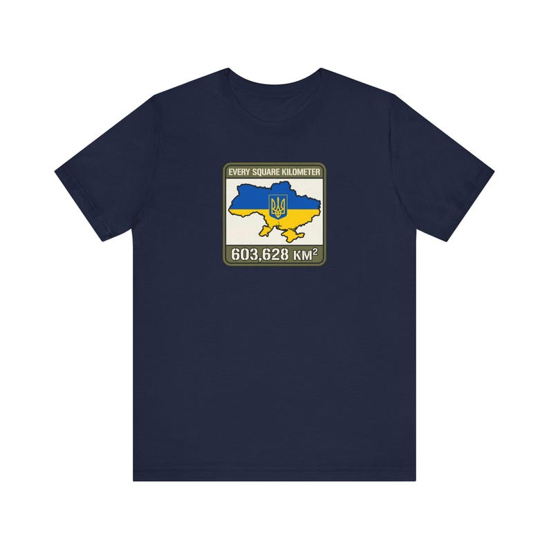 Elke vierkante kilometer Oekraïne T-shirt, 603.628 km vlag kaart T-shirt, Steun Oekraïne Krim is Oekraïense territoriale integriteit unisex shirt afbeelding 9