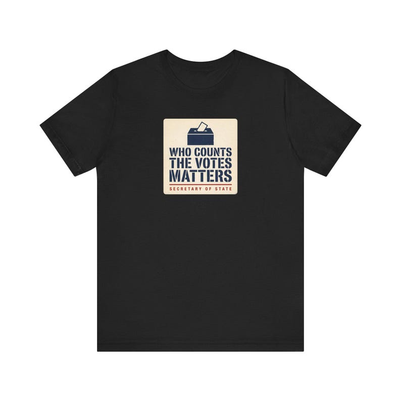 Who Counts the Votes Matters T-Shirt | Secretary of State Down Ballot Tee | Election Official Voting Rights Shirt image 1