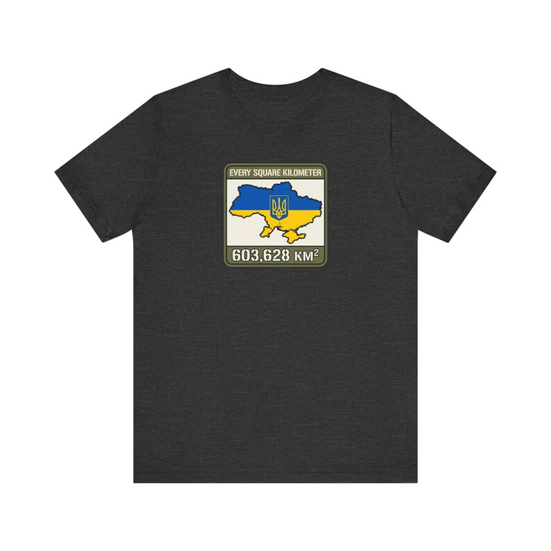 Elke vierkante kilometer Oekraïne T-shirt, 603.628 km vlag kaart T-shirt, Steun Oekraïne Krim is Oekraïense territoriale integriteit unisex shirt afbeelding 8