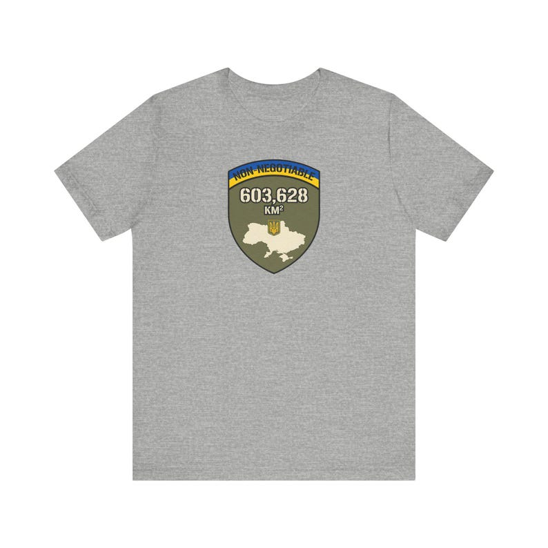 Non-Negotiable Ukraine T-Shirt, 603,628 KM Map Shield Tee, Stand With Ukraine Crimea is Ukraine Territorial Integrity Unisex Shirt image 4