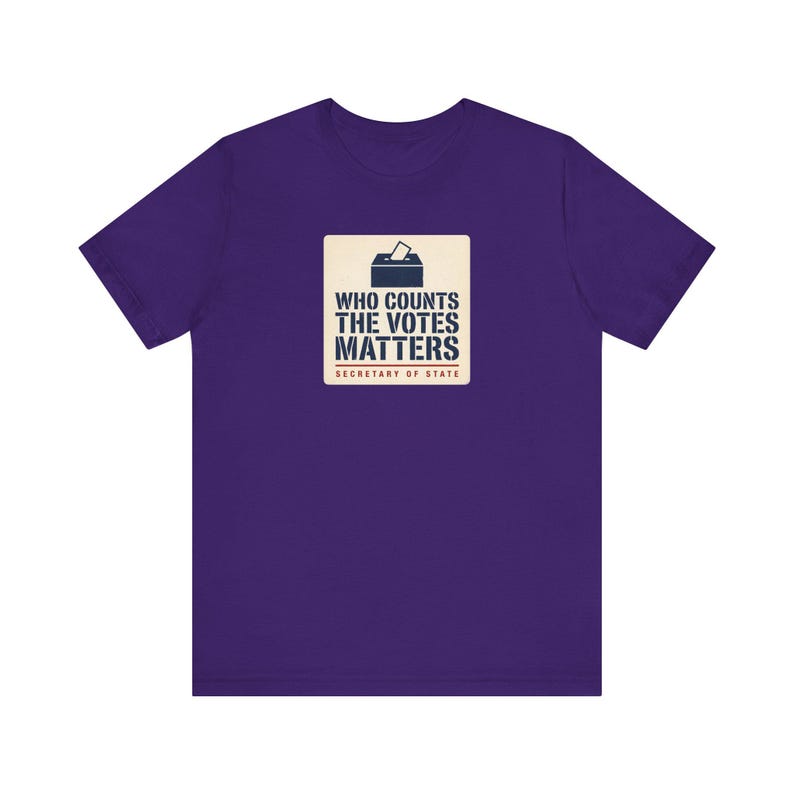 Who Counts the Votes Matters T-Shirt | Secretary of State Down Ballot Tee | Election Official Voting Rights Shirt image 8