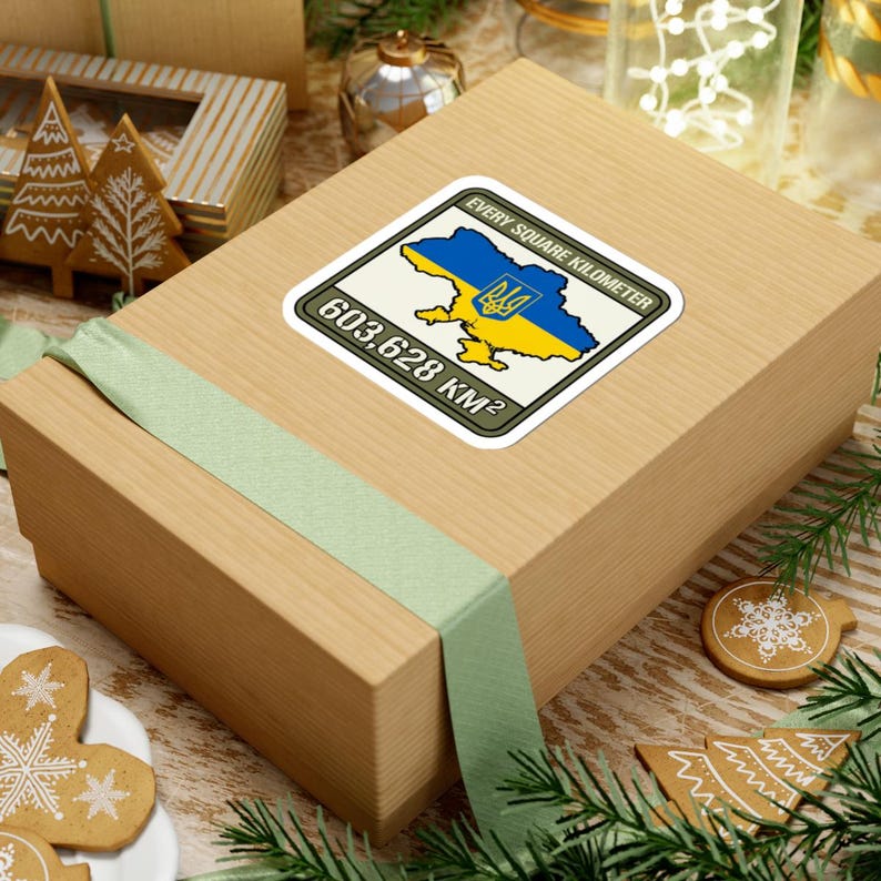 Every Square Kilometer Ukraine Map Sticker, 603,628 KM Flag Decal, Stand With Ukraine Crimea is Ukraine Territorial Integrity Sticker image 6