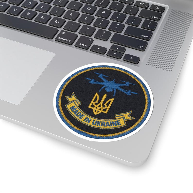 Ukraine FPV Drone Morale Patch Sticker | Ukrainian Trident Tryzub Decal | Made in Ukraine Military Gift image 5