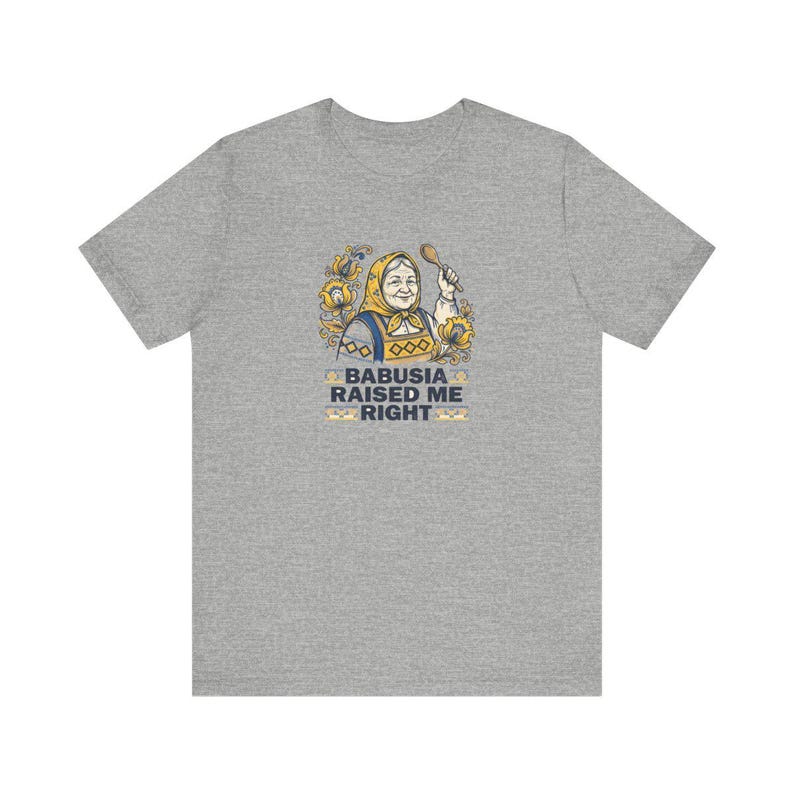 Babusia Raised Me Right Shirt, Ukrainian Grandma Tee, Folk Art Heritage Gift, Diaspora Pride Riso T-Shirt image 5