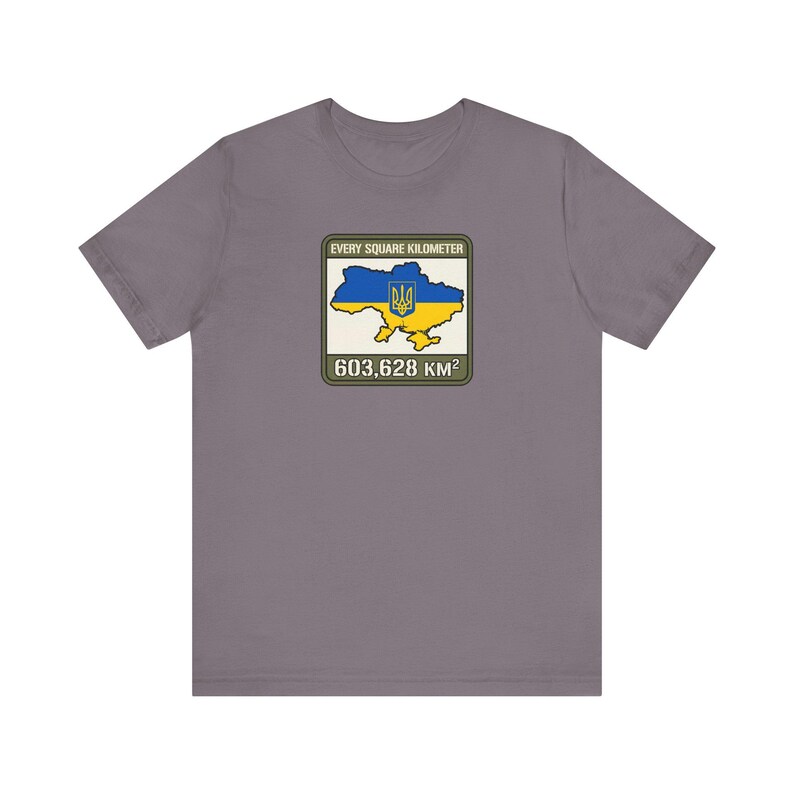Elke vierkante kilometer Oekraïne T-shirt, 603.628 km vlag kaart T-shirt, Steun Oekraïne Krim is Oekraïense territoriale integriteit unisex shirt afbeelding 10