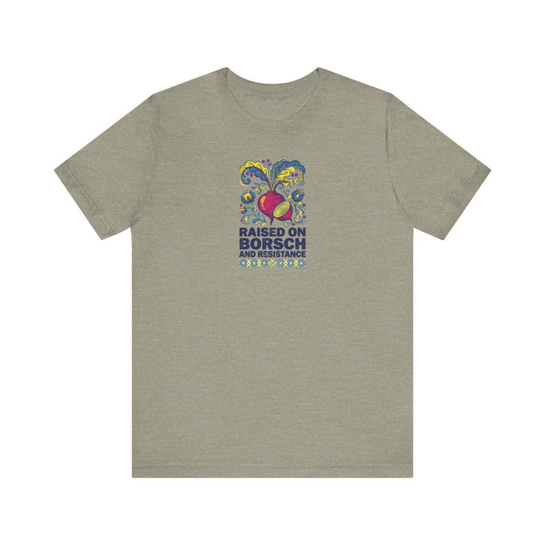 Raised on Borsch and Resistance Shirt, Ukrainian Heritage Tee, Folk Art Beet Graphic, Diaspora Pride Gift image 4