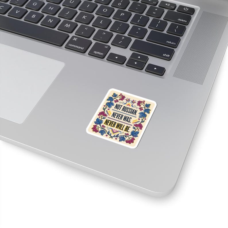 Not Russian Never Was Sticker, Ukrainian Identity Decal, Kalyna Folk Art Laptop Sticker, Ukraine Gift image 11