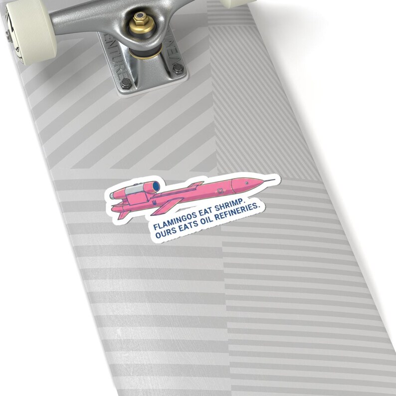 Ukrainian Flamingo Missile Sticker, FP-5 Pink Cruise Missile Decal, Funny Ukraine Military Humor Sticker, Stand With Ukraine Laptop Decal image 8
