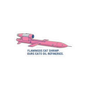 Ukrainian Flamingo Missile Sticker, FP-5 Pink Cruise Missile Decal, Funny Ukraine Military Humor Sticker, Stand With Ukraine Laptop Decal image 7