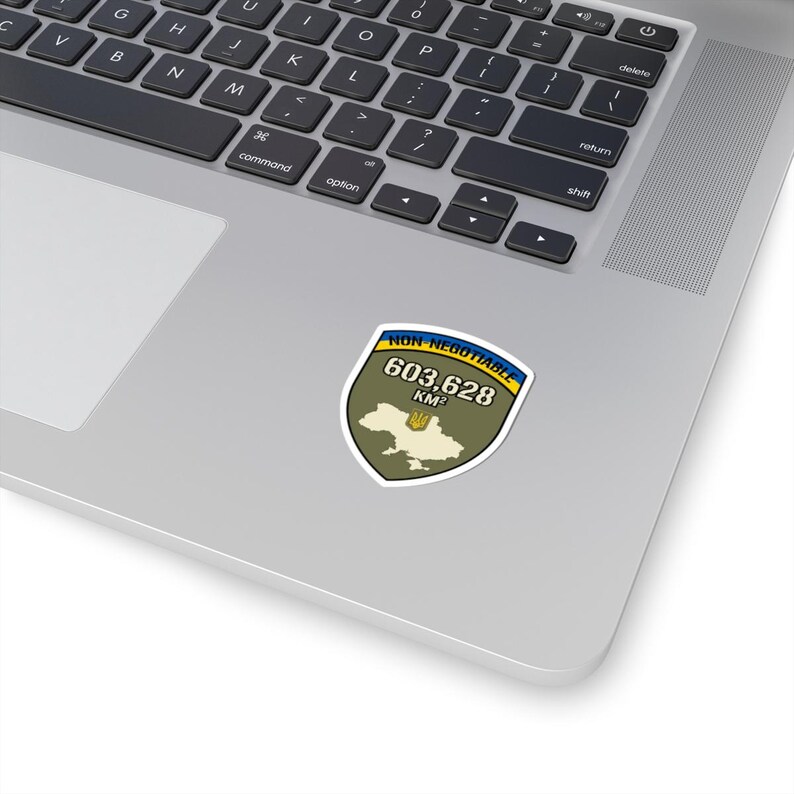 Non-Negotiable Ukraine Sticker, 603,628 KM Map Shield Decal, Stand With Ukraine Crimea is Ukraine Territorial Integrity Laptop Sticker image 11